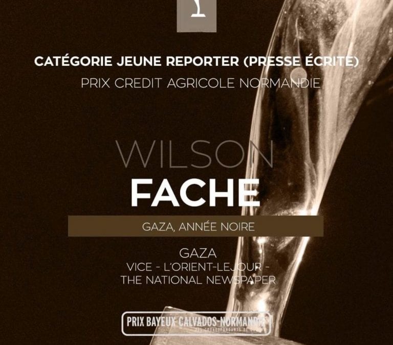 Wilson FACHE, PI 2015, reçoit le prix Bayeux des jeunes correspondants de guerre 2019 !